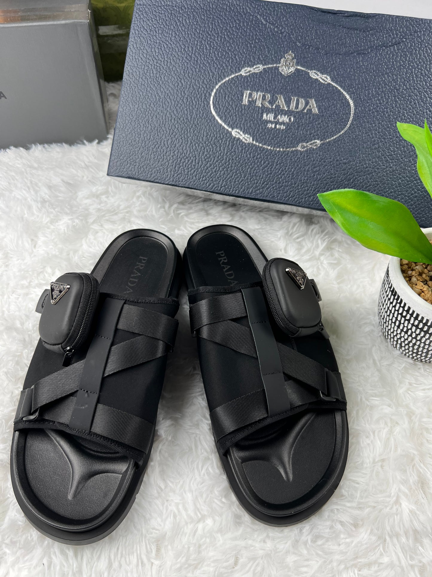 Men Prada slides