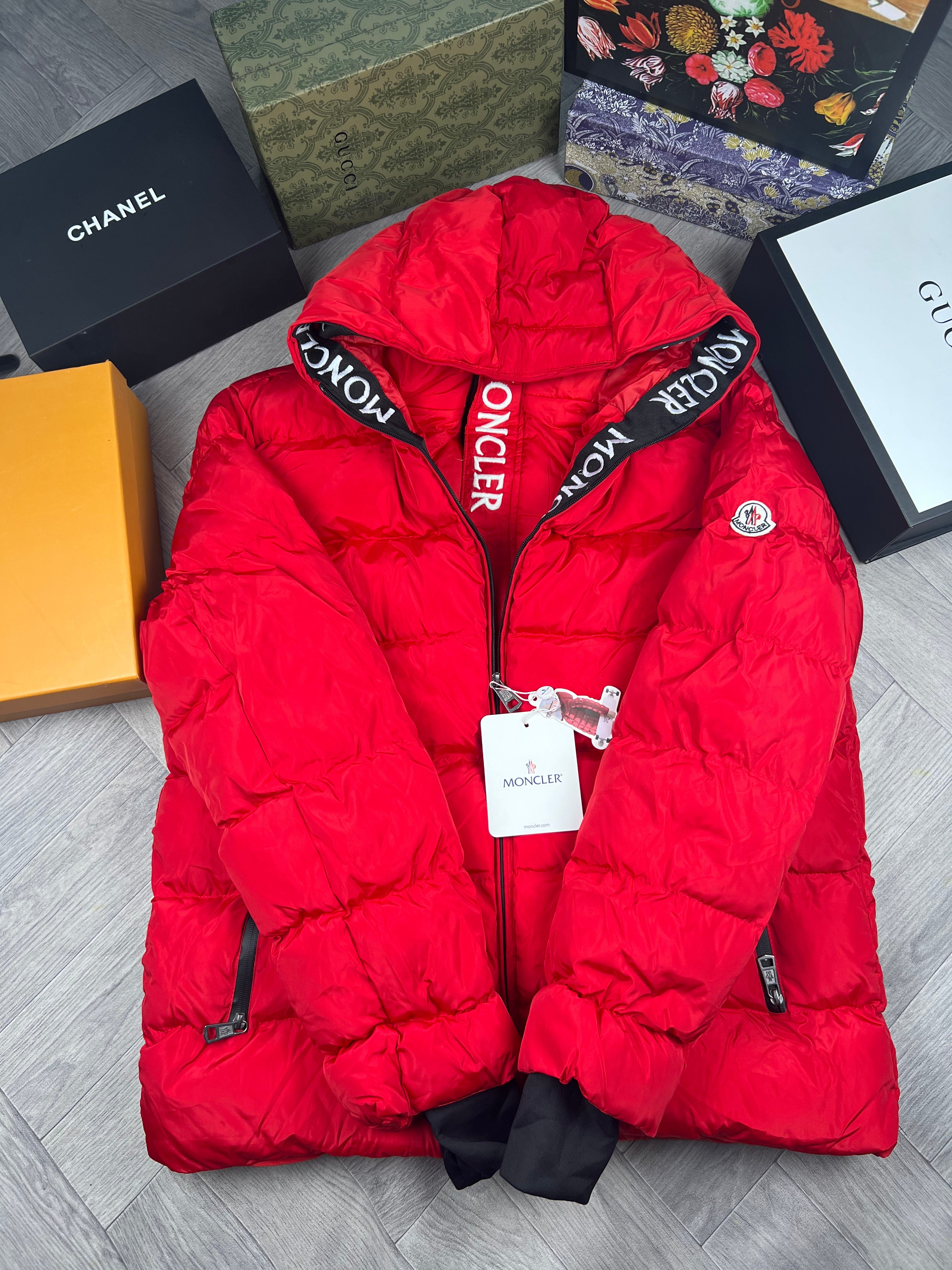 Moncler red coat online